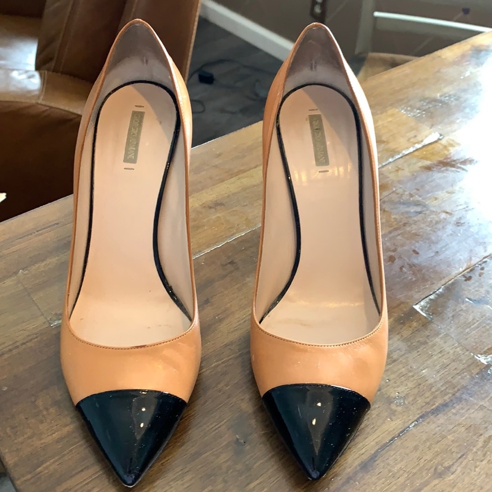 Brown and black Giorgio Armani women’s heels